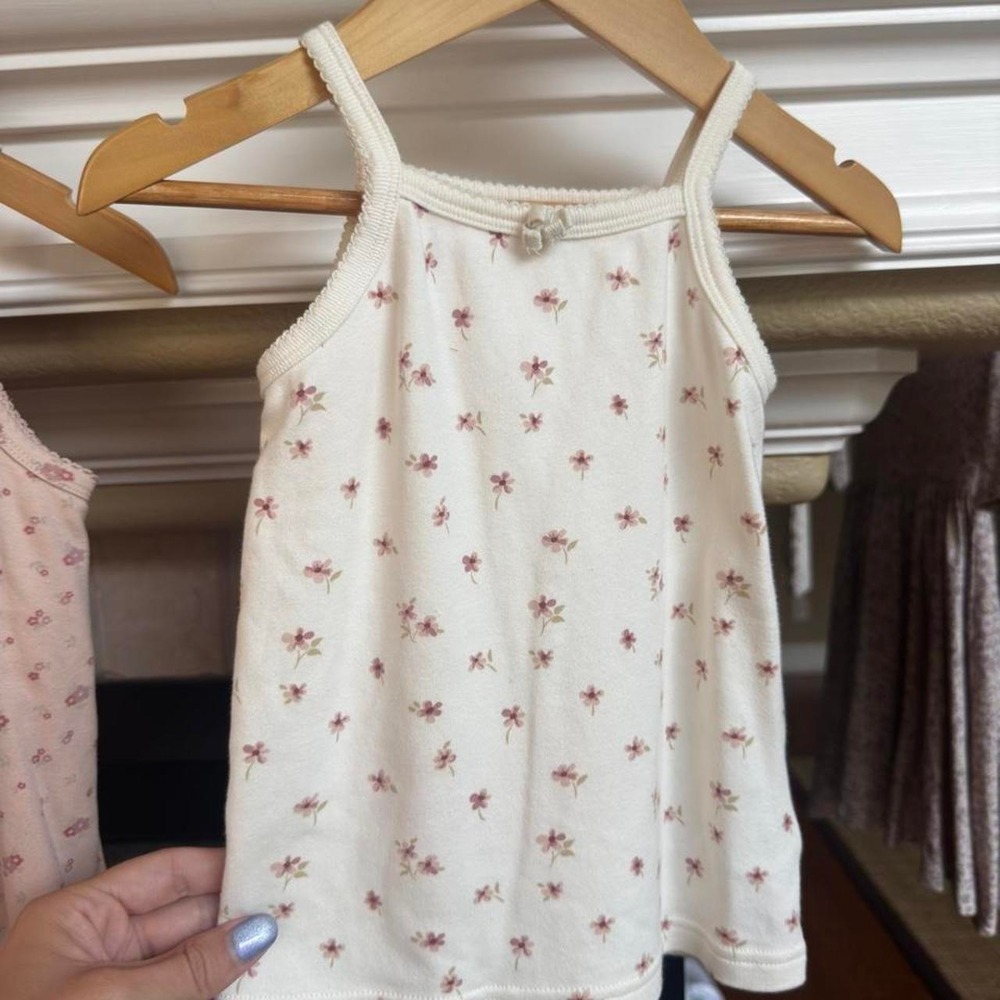 Jamie Kay Cream Floral Organic Cotton Lace Camisole Tank Size 4